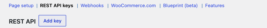 REST API keys — Add key button